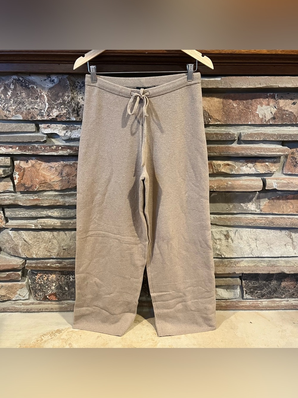 Jenni Kayne Chalet Cozy Knit Merino Wool Lounge Pants in Desert Taupe